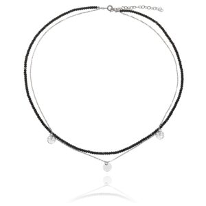 Naszyjnik srebrny z kamieniami i blaszką