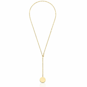 Naszyjnik srebrny spinacze Blaszka - Srebrny Pozłacany 24-karaty