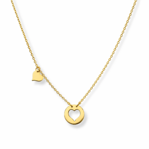 Naszyjnik srebrny z Sercem - Srebrny Pozłacany 24-karaty