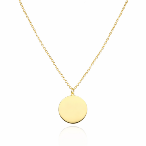 Naszyjnik srebrny Medalik Okrągły - Srebrny Pozłacany 24-karaty