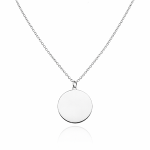 Naszyjnik srebrny Medalik Okrągły - Srebrny Rodowany