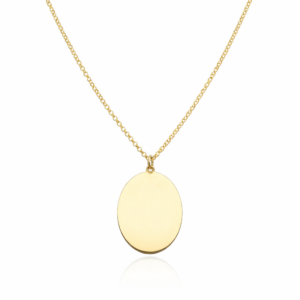Naszyjnik srebrny Medalik Owalny - Srebrny Pozłacany 24-karaty