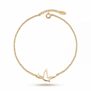 Bransoletka srebrna Jaskółka - Srebrny Pozłacany 24-karaty