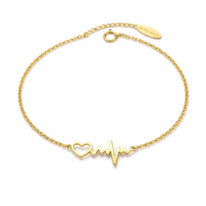 Bransoletka srebrna Linia Życia - Srebrny Pozłacany 24-karaty