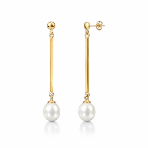 Kolczyki srebrne patyczek z perłą naturalną