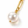 Elegant gold earring with lustrous pearl-2
