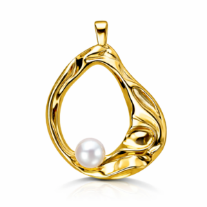 Wisiorek srebrny Baroque z perłą Swarovski - Srebrny Pozłacany 24-karaty