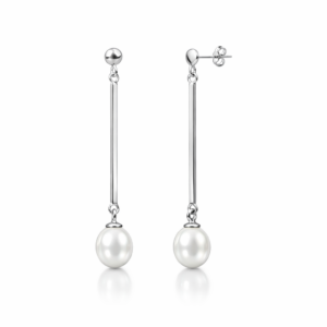 Kolczyki srebrne patyczek z perłą naturalną
