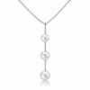 Elegant sterling silver pearl necklace