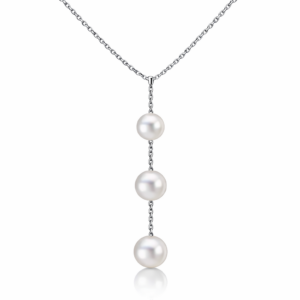 Naszyjnik srebrny z perłami naturalnymi