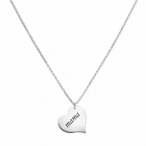 Naszyjnik srebrny z Sercem Heart - Srebrny Rodowany