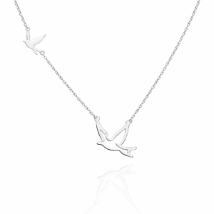 Naszyjnik srebrny Jaskółka - Srebrny Rodowany