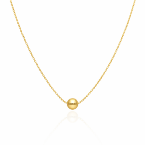 Naszyjnik srebrny z kulką - Srebrny Pozłacany 24-karaty