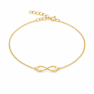 Bransoletka srebrna nieskończoność Lucy - Srebrny Pozłacany 24-karaty
