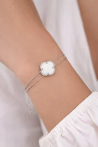 Bransoletka srebrna podwójna Karo