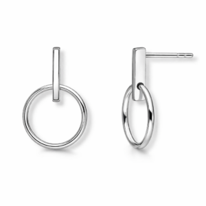 Kolczyki srebrne z Patyczkiem małe - Srebrny Rodowany