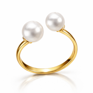 Pierścionek srebrny z perłami hodowlanymi