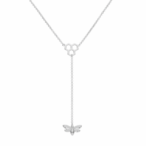 Naszyjnik srebrny krawatka Pszczoła - Srebrny Rodowany