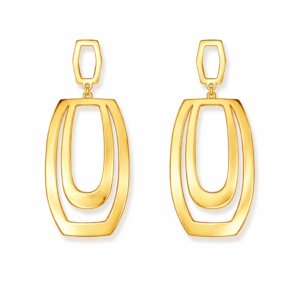 Kolczyki srebrne wiszące Nadia - Srebrny Pozłacany 24-karaty