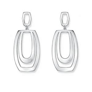 Kolczyki srebrne wiszące Nadia - Srebrny Rodowany