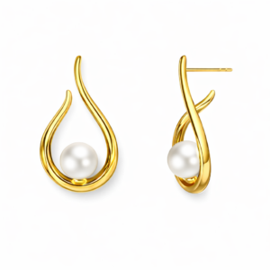 Kolczyki srebrne z perłą naturalną