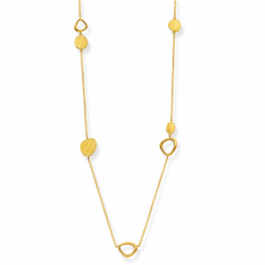 Naszyjnik srebrny długi Aida Duo - Srebrny Pozłacany 24-karaty