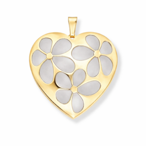 Wisiorek srebrny ażurowe Serce - Srebrny Pozłacany 24-karaty