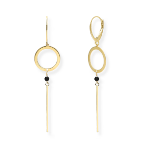 Kolczyki srebrne wiszące z patyczkiem i kamieniem