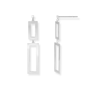 Kolczyki srebrne wiszące Oya - Srebrny Rodowany