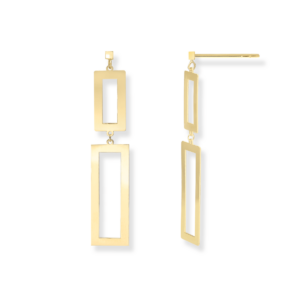 Kolczyki srebrne wiszące Oya - Srebrny Pozłacany 24-karaty