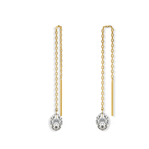 Kolczyki srebrne przekładane z cyrkonią - Srebrny Pozłacany 24-karaty