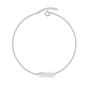 Bransoletka z blaszką i Dziewczynką - Srebrny Rodowany