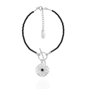 Bransoletka srebrna z kamieniami i ażurem Vistoso