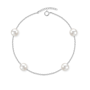 Bransoletka srebrna z dużymi perłami naturalnymi