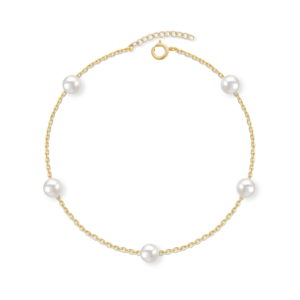 Bransoletka srebrna z małymi perłami naturalnymi