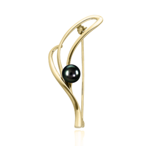 Broszka srebrna z perłą naturalną