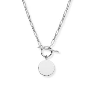 Naszyjnik srebrny spinacze z blaszką