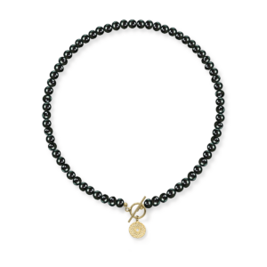 Naszyjnik srebrny z pereł naturalnych z małym ażurem