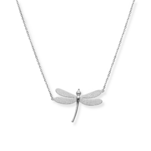 Naszyjnik srebrny ważka Maxi - Srebrny Rodowany