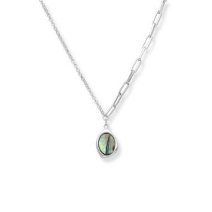 Naszyjnik srebrny z dwóch łańcuszków z Muszla - Srebrny Rodowany