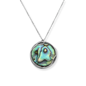 Naszyjnik srebrny z Muszla w ramie - Srebrny Rodowany