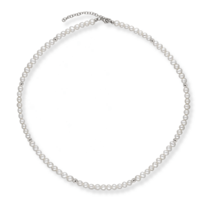 Naszyjnik srebrny z pereł naturalnych z kulkami Maxi