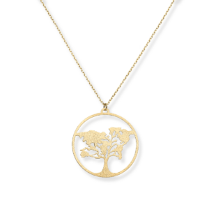 Naszyjnik srebrny Drzewko Szczęścia - Srebrny Pozłacany 24-karaty