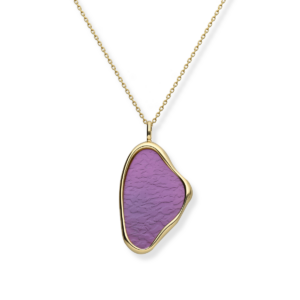 Naszyjnik srebrny tytan tekstura różowa