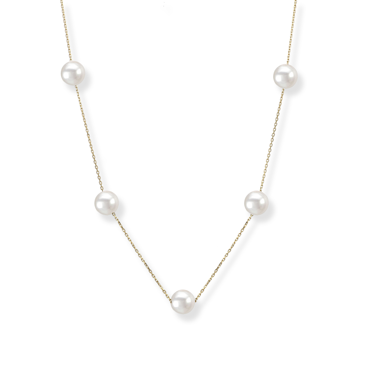 Naszyjnik srebrny choker z perłami naturalnymi - obrazek 1