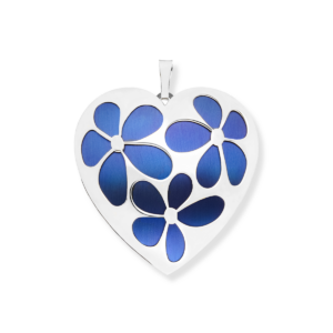 Wisiorek srebrny tytanowy ażurowe Serce - Srebrny Rodowany