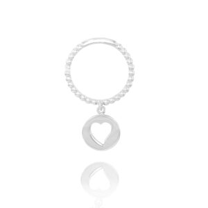 Pierścionek srebrny rodowany Serce