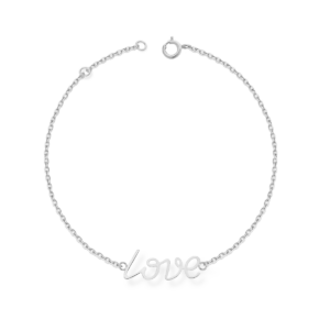 Bransoletka srebrna LOVE - Srebrny Rodowany