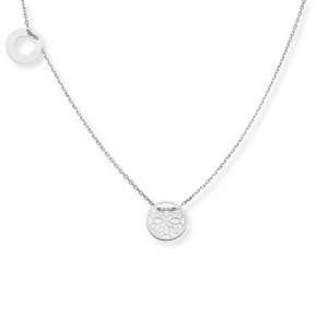 Naszyjnik srebrny celebrytka z ażurkiem i blaszką - Srebrny Rodowany