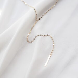 Naszyjnik srebrny krawatka Exotic z blaszką - Srebrny Pozłacany 24-karaty